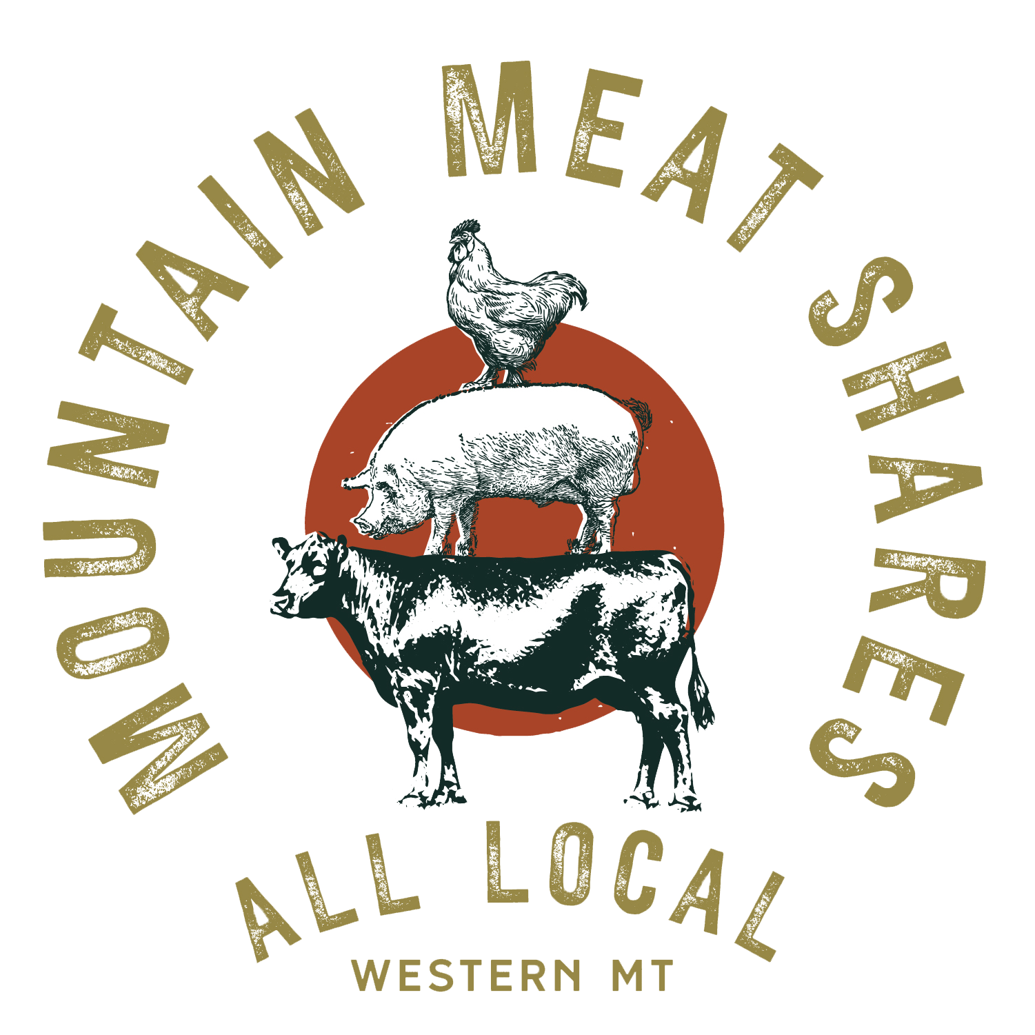 Silhouette of a goat inside a square frame, representing a farm logo for agricultural branding.